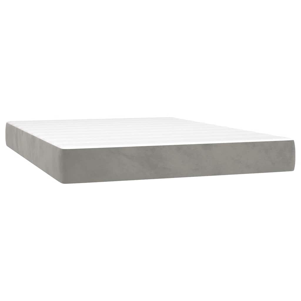 vidaXL Saltea de pat cu arcuri, gri deschis, 120x210x20 cm, catifea vidaXL Saltea de pat cu arcuri, gri deschis, 120x210x20 cm, catifea
