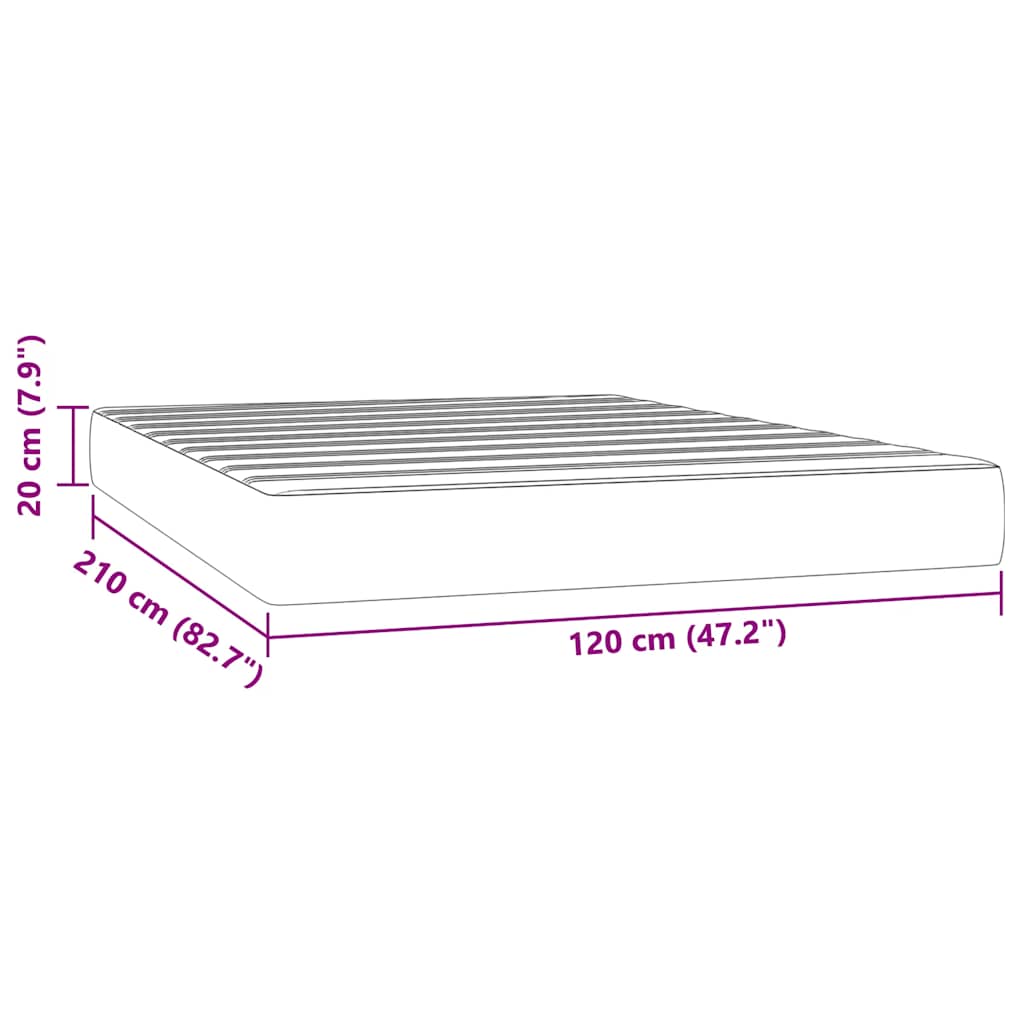 vidaXL Saltea de pat cu arcuri, gri deschis, 120x210x20 cm, catifea vidaXL Saltea de pat cu arcuri, gri deschis, 120x210x20 cm, catifea