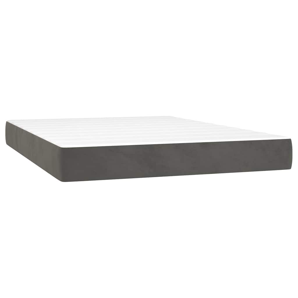 vidaXL Saltea de pat cu arcuri, gri închis, 120x210x20 cm, catifea