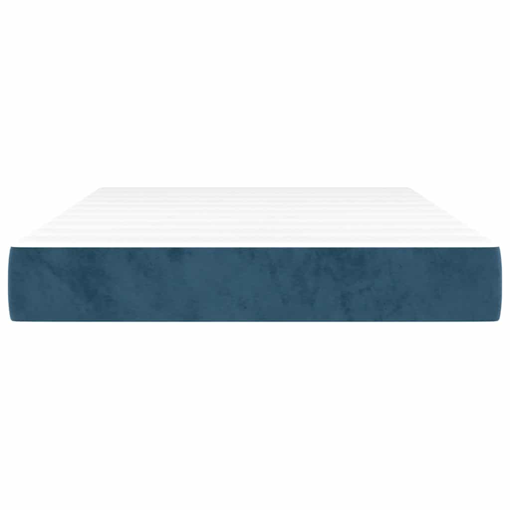 vidaXL Saltea pat cu arcuri, albastru închis, 120x210x20 cm, catifea vidaXL Saltea pat cu arcuri, albastru închis, 120x210x20 cm, catifea