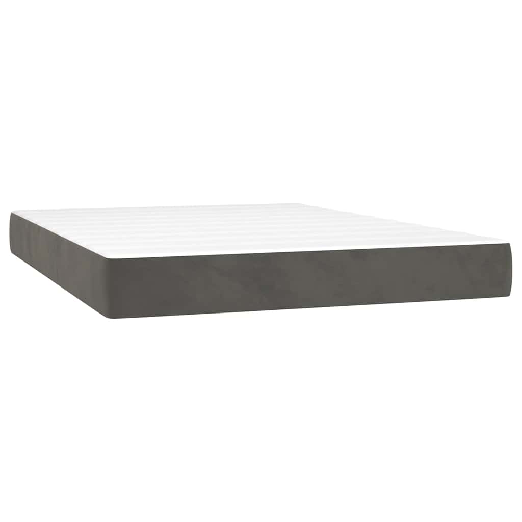 vidaXL Saltea de pat cu arcuri, gri închis, 140x210x20 cm, catifea vidaXL Saltea de pat cu arcuri, gri închis, 140x210x20 cm, catifea