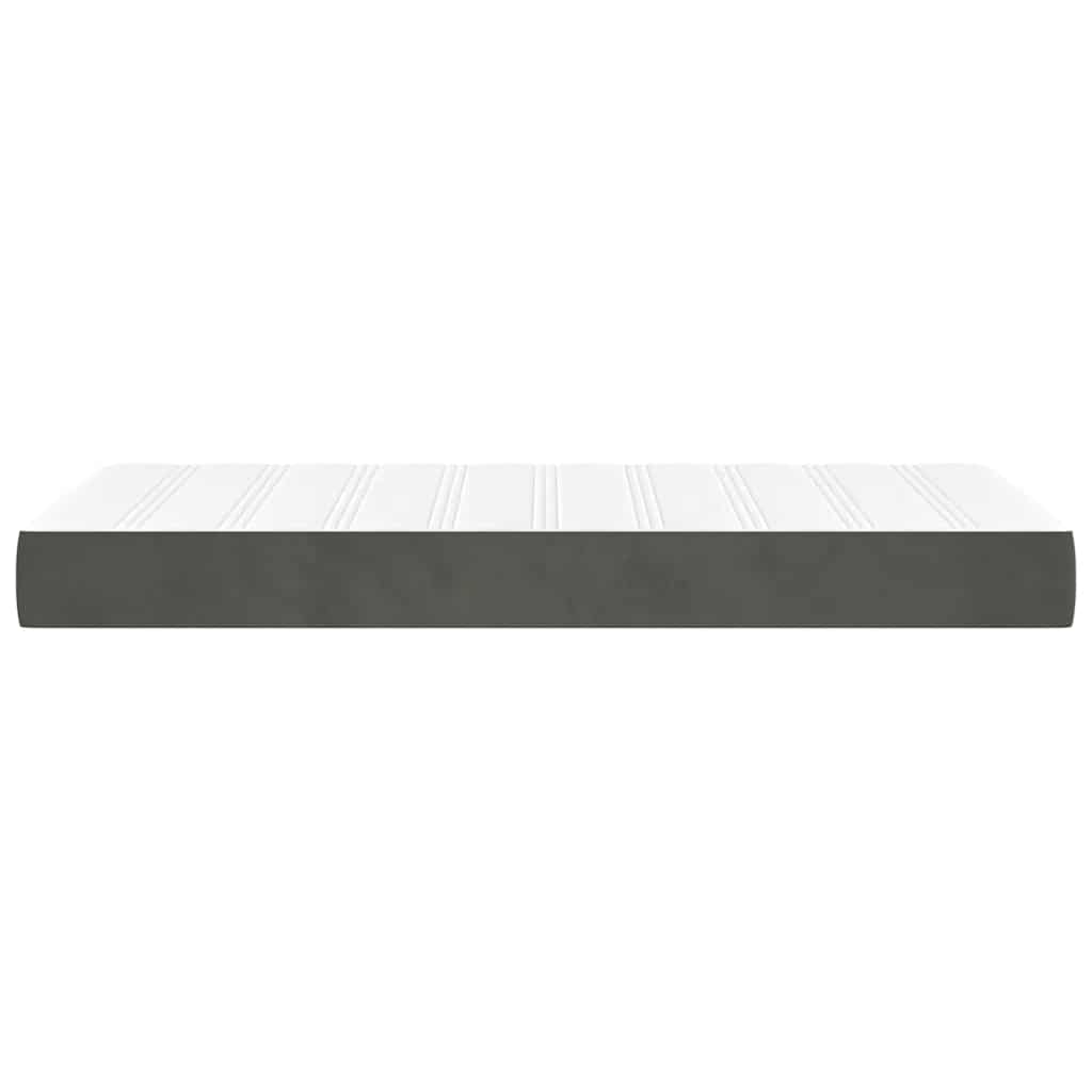 vidaXL Saltea de pat cu arcuri, gri închis, 140x210x20 cm, catifea vidaXL Saltea de pat cu arcuri, gri închis, 140x210x20 cm, catifea