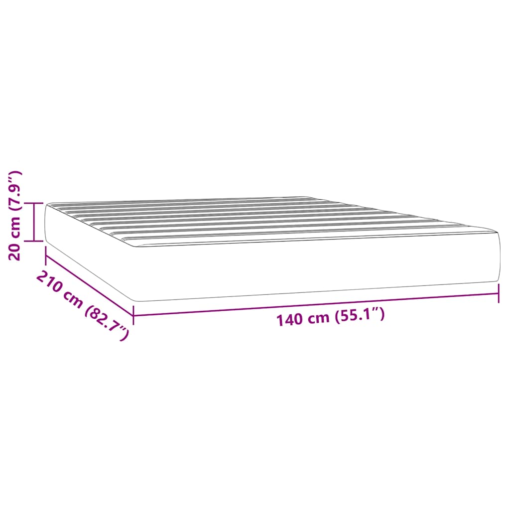 vidaXL Saltea de pat cu arcuri, gri închis, 140x210x20 cm, catifea vidaXL Saltea de pat cu arcuri, gri închis, 140x210x20 cm, catifea