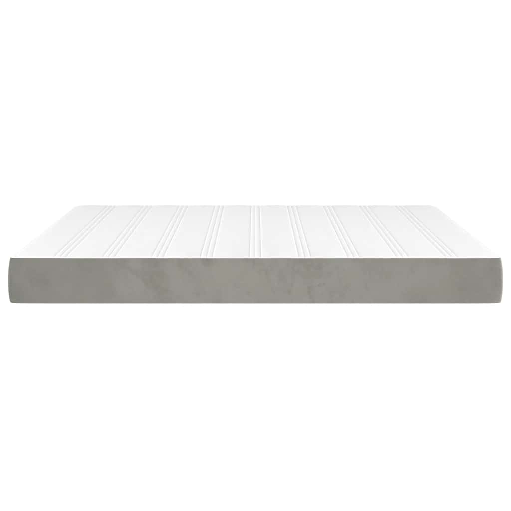 vidaXL Saltea de pat cu arcuri, gri deschis, 160x210x20 cm, catifea vidaXL Saltea de pat cu arcuri, gri deschis, 160x210x20 cm, catifea