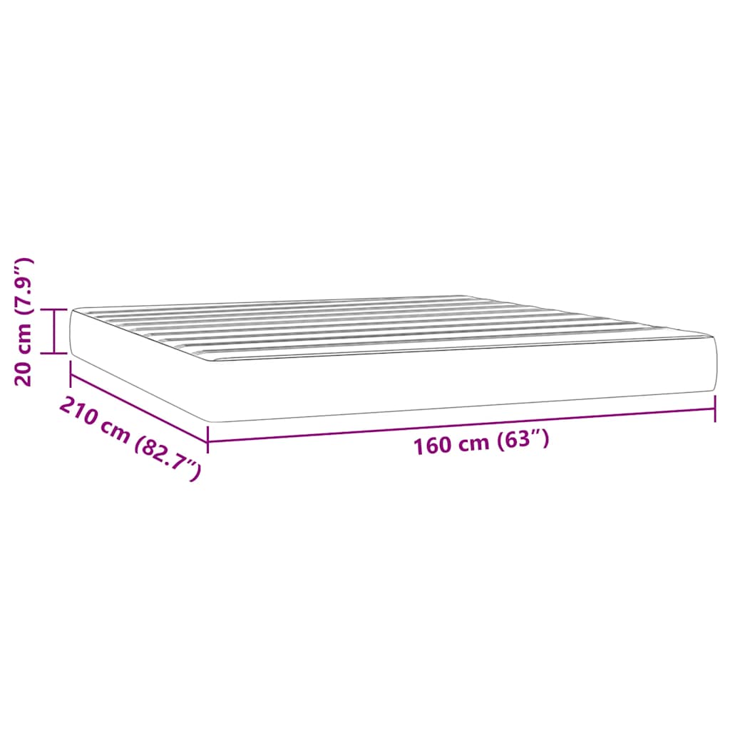 vidaXL Saltea de pat cu arcuri, gri închis, 160x210x20 cm, catifea vidaXL Saltea de pat cu arcuri, gri închis, 160x210x20 cm, catifea