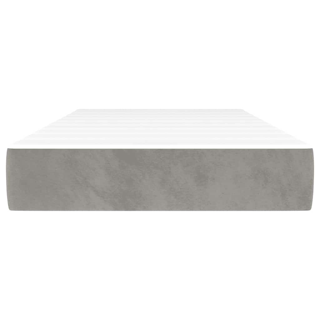 vidaXL Saltea de pat cu arcuri, gri deschis, 80x220x20 cm, catifea vidaXL Saltea de pat cu arcuri, gri deschis, 80x220x20 cm, catifea