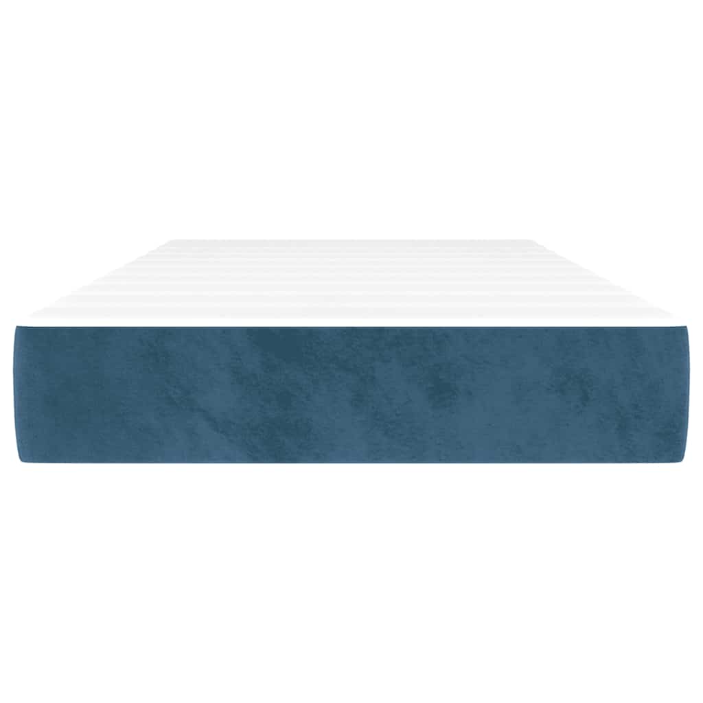 vidaXL Saltea de pat cu arcuri, albastru închis, 80x220x20 cm, catifea vidaXL Saltea de pat cu arcuri, albastru închis, 80x220x20 cm, catifea