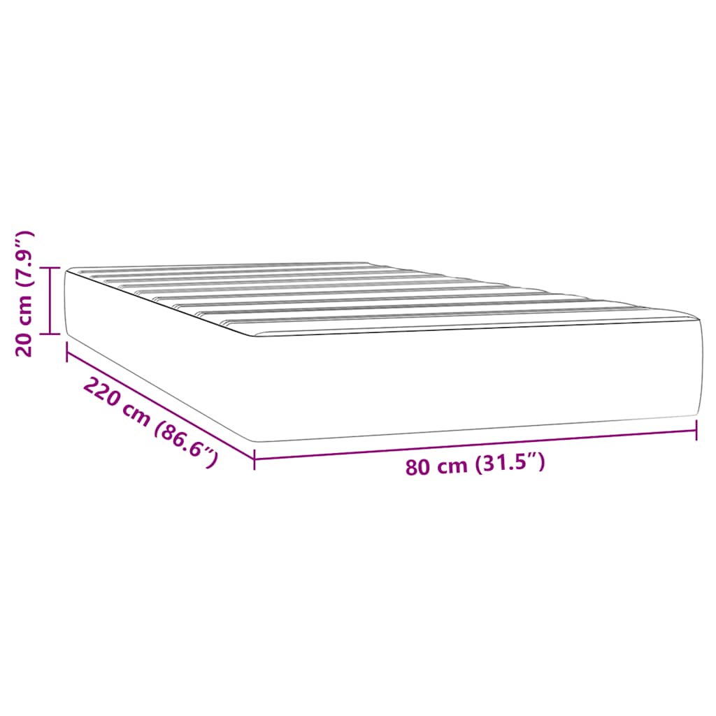 vidaXL Saltea de pat cu arcuri, albastru închis, 80x220x20 cm, catifea vidaXL Saltea de pat cu arcuri, albastru închis, 80x220x20 cm, catifea