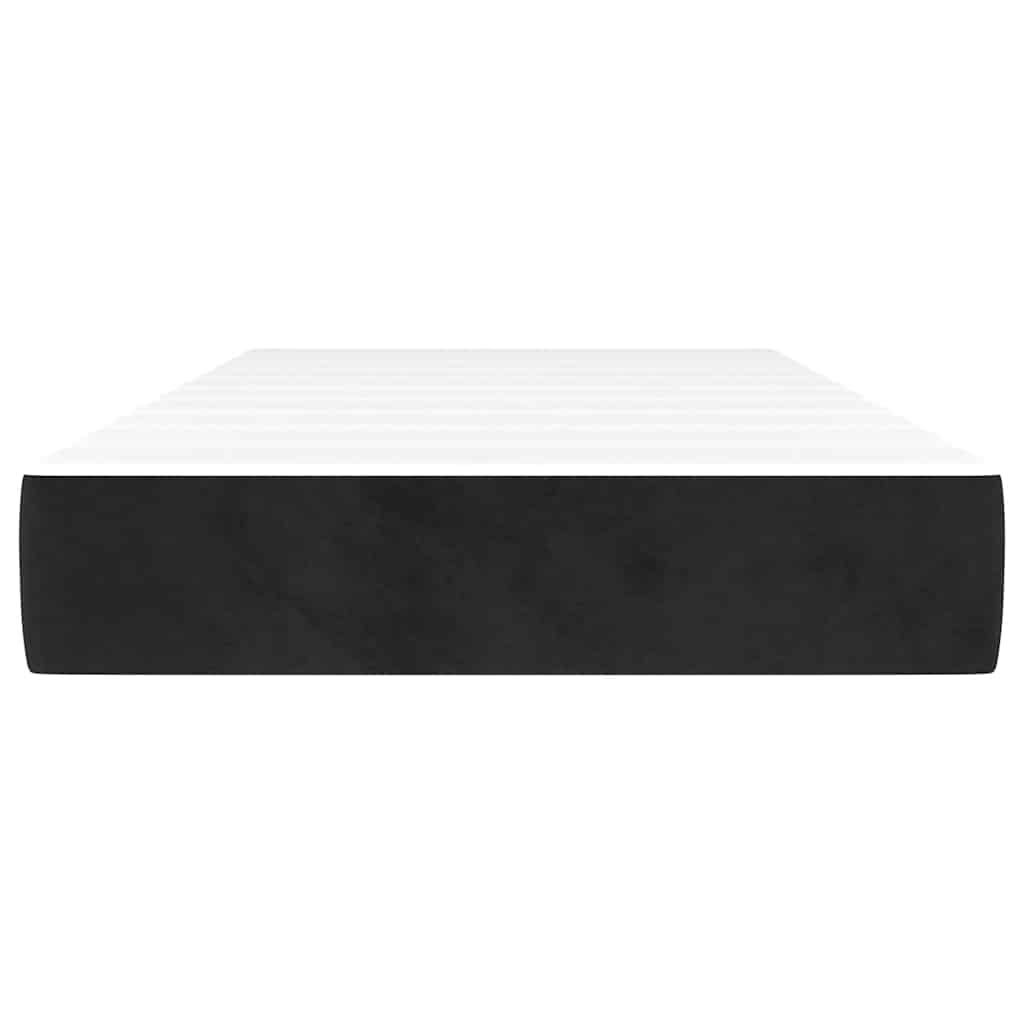 vidaXL Saltea de pat cu arcuri, negru, 90x220x20 cm, catifea