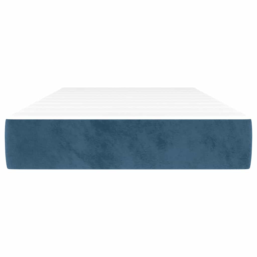 vidaXL Saltea de pat cu arcuri, albastru închis, 90x220x20 cm, catifea vidaXL Saltea de pat cu arcuri, albastru închis, 90x220x20 cm, catifea