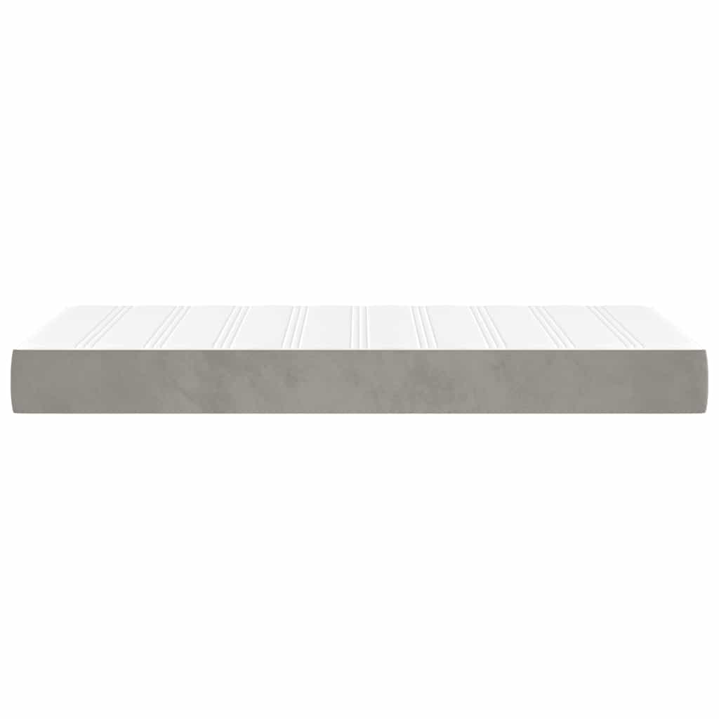 vidaXL Saltea de pat cu arcuri, gri deschis, 100x220x20 cm, catifea vidaXL Saltea de pat cu arcuri, gri deschis, 100x220x20 cm, catifea