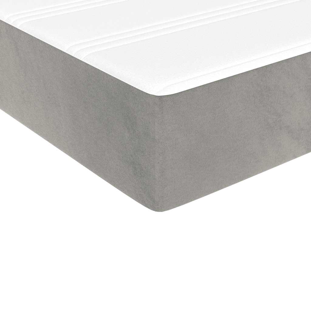 vidaXL Saltea de pat cu arcuri, gri deschis, 100x220x20 cm, catifea vidaXL Saltea de pat cu arcuri, gri deschis, 100x220x20 cm, catifea
