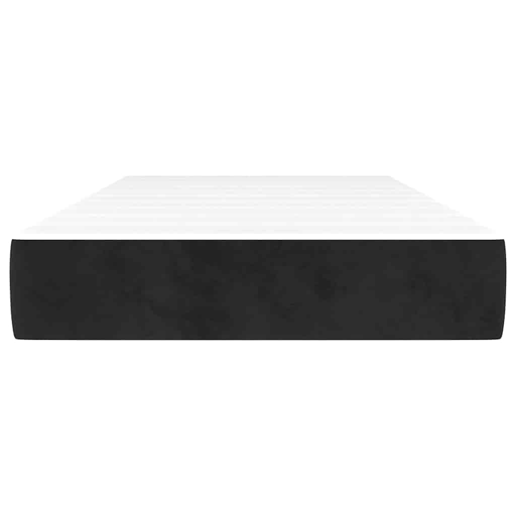 vidaXL Saltea de pat cu arcuri, negru, 100x220x20 cm, catifea