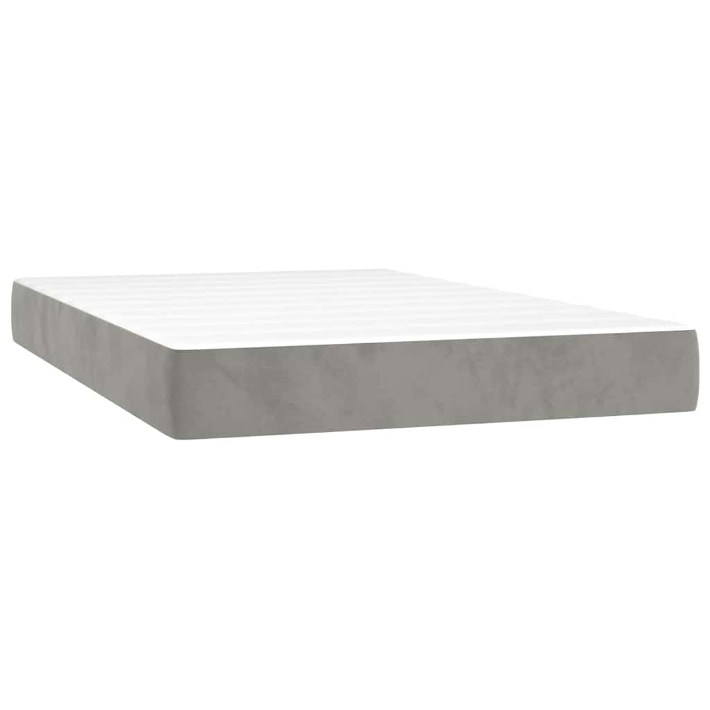 vidaXL Saltea de pat cu arcuri, gri deschis, 120x220x20 cm, catifea vidaXL Saltea de pat cu arcuri, gri deschis, 120x220x20 cm, catifea