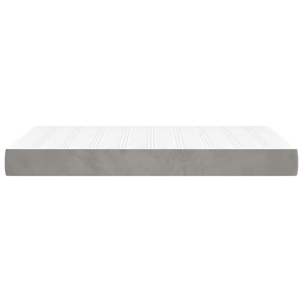 vidaXL Saltea de pat cu arcuri, gri deschis, 120x220x20 cm, catifea vidaXL Saltea de pat cu arcuri, gri deschis, 120x220x20 cm, catifea