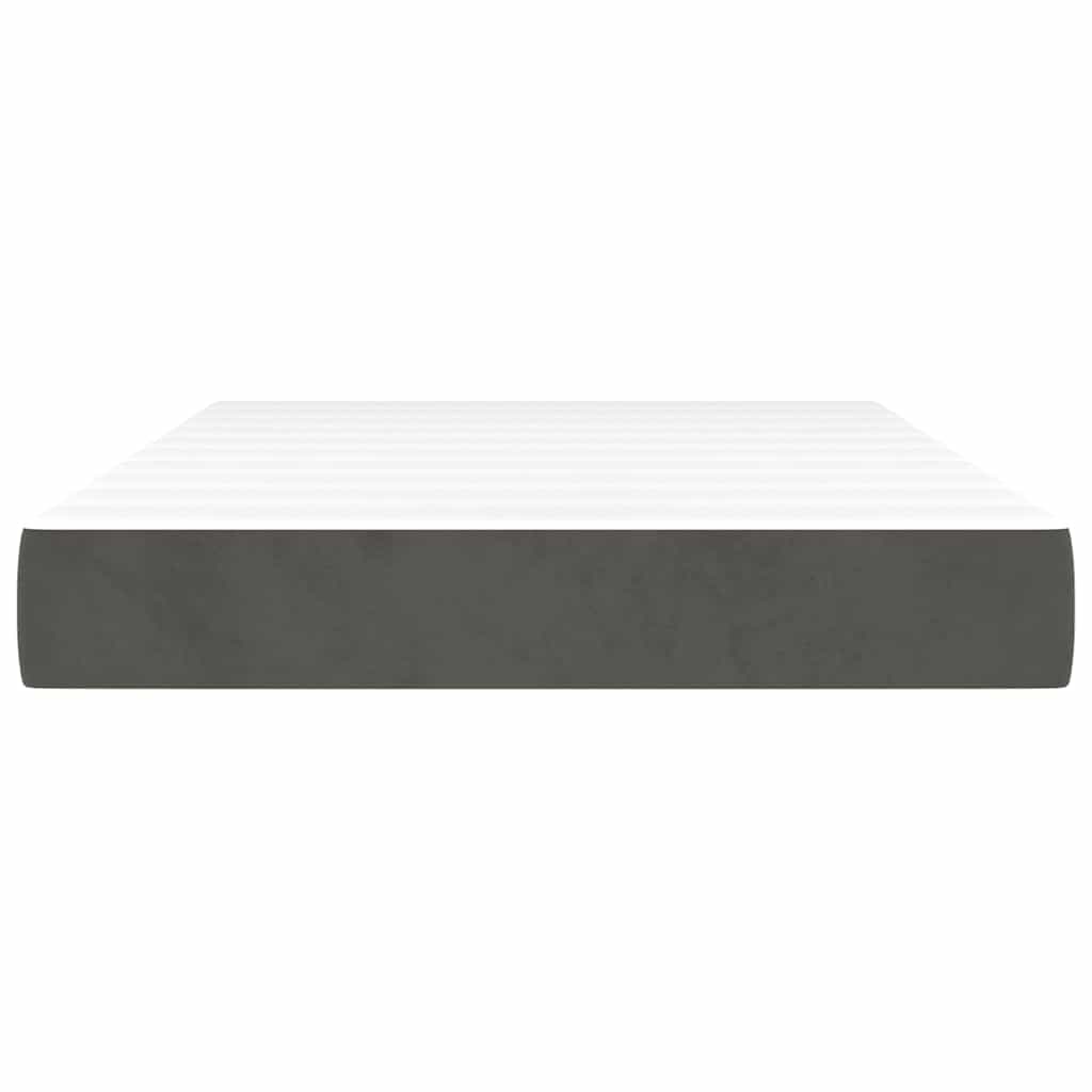 vidaXL Saltea de pat cu arcuri, gri închis, 120x220x20 cm, catifea vidaXL Saltea de pat cu arcuri, gri închis, 120x220x20 cm, catifea