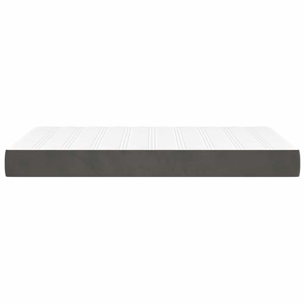 vidaXL Saltea de pat cu arcuri, gri închis, 120x220x20 cm, catifea vidaXL Saltea de pat cu arcuri, gri închis, 120x220x20 cm, catifea