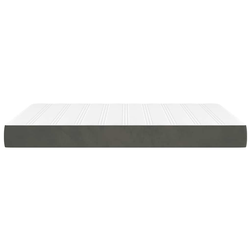 vidaXL Saltea de pat cu arcuri, gri închis, 140x220x20 cm, catifea vidaXL Saltea de pat cu arcuri, gri închis, 140x220x20 cm, catifea