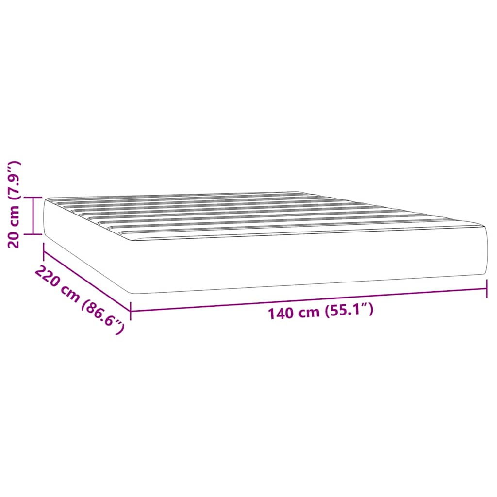 vidaXL Saltea pat cu arcuri, albastru închis, 140x220x20 cm, catifea vidaXL Saltea pat cu arcuri, albastru închis, 140x220x20 cm, catifea