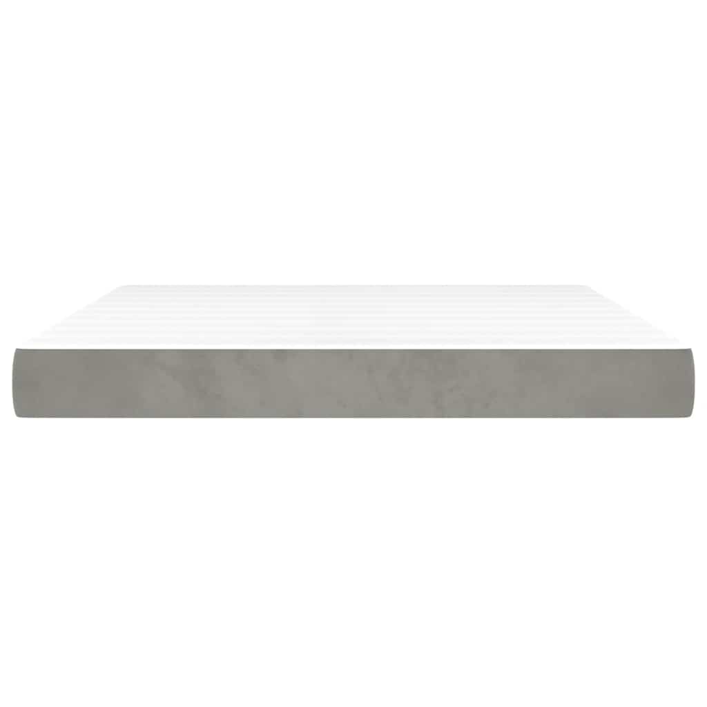 vidaXL Saltea de pat cu arcuri, gri deschis, 160x220x20 cm, catifea vidaXL Saltea de pat cu arcuri, gri deschis, 160x220x20 cm, catifea