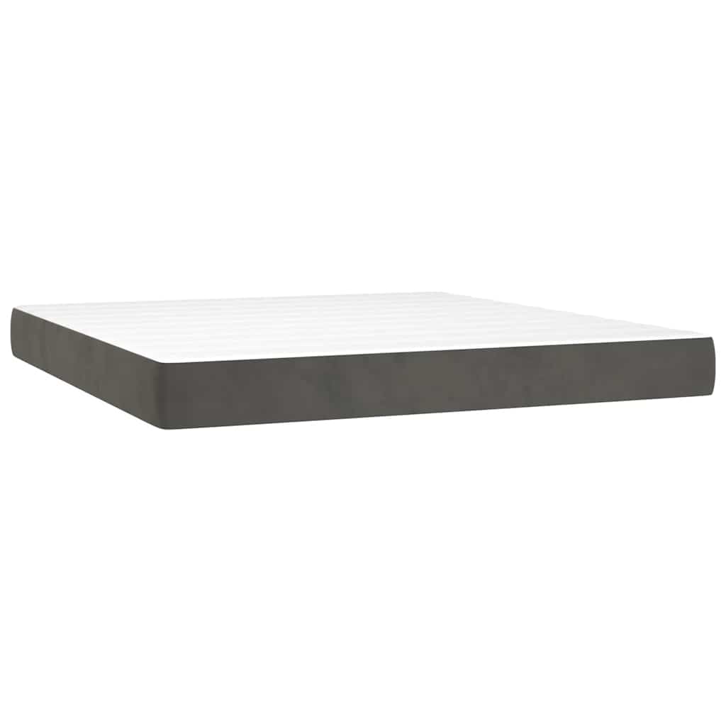 vidaXL Saltea de pat cu arcuri, gri închis, 160x220x20 cm, catifea vidaXL Saltea de pat cu arcuri, gri închis, 160x220x20 cm, catifea