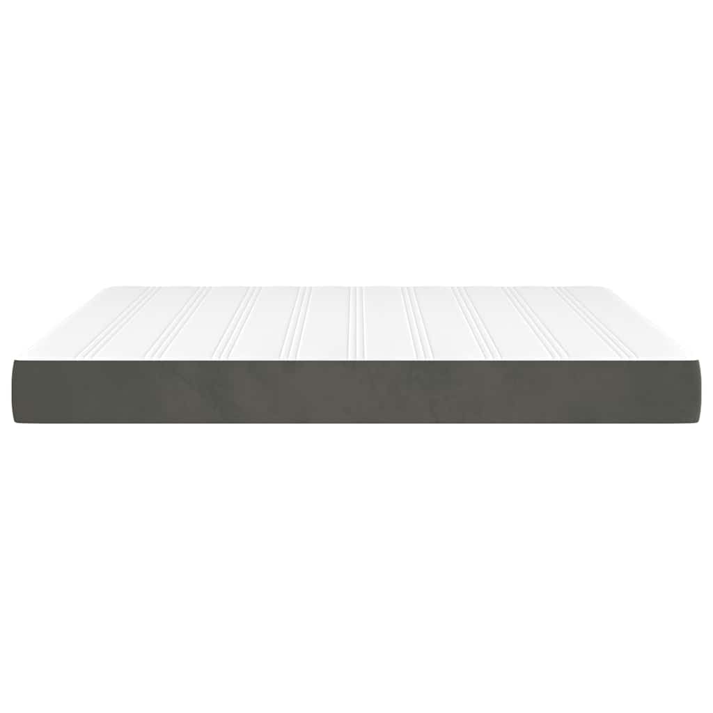 vidaXL Saltea de pat cu arcuri, gri închis, 160x220x20 cm, catifea vidaXL Saltea de pat cu arcuri, gri închis, 160x220x20 cm, catifea