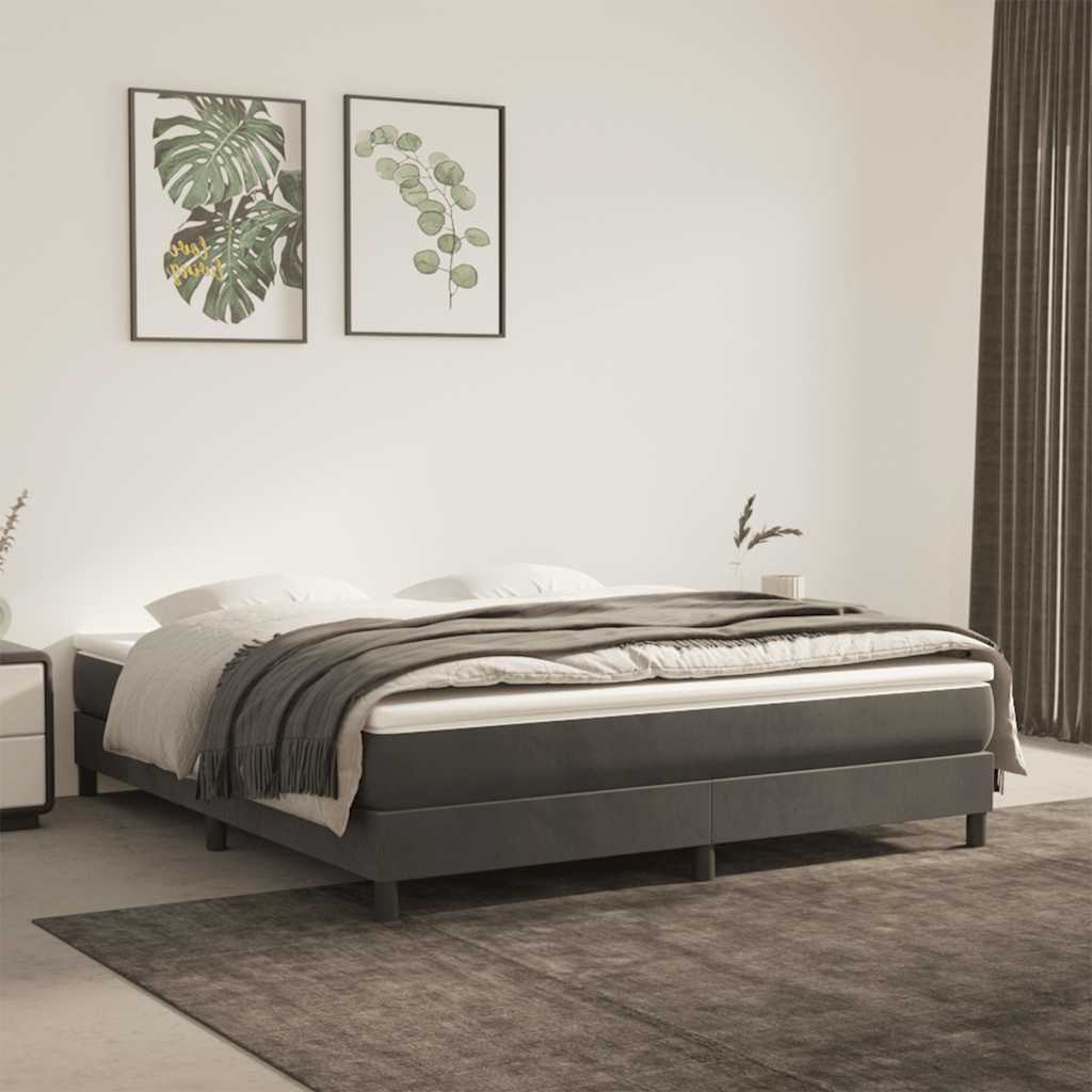 vidaXL Saltea de pat cu arcuri, gri închis, 160x220x20 cm, catifea vidaXL Saltea de pat cu arcuri, gri închis, 160x220x20 cm, catifea