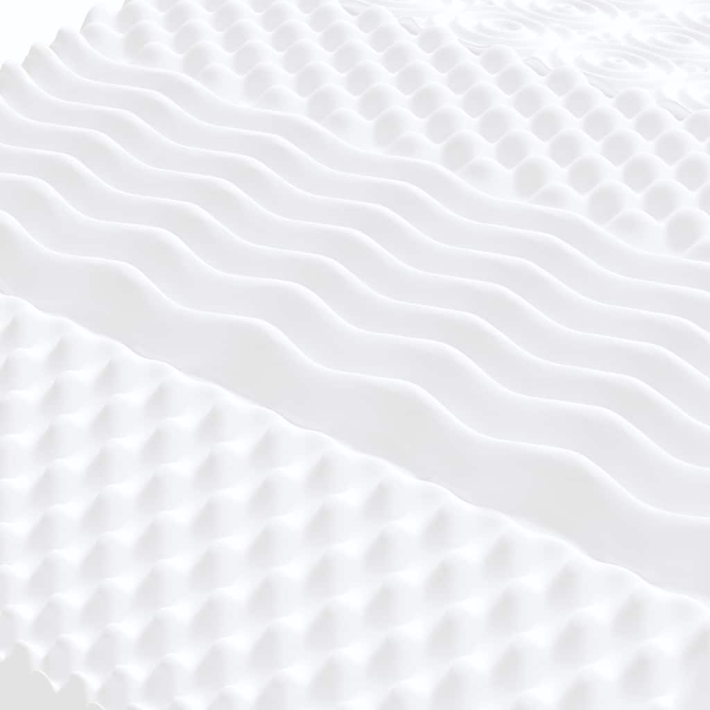 vidaXL Saltea din spumă, alb, 120x210 cm, 7 zone, duritate 20 ILD