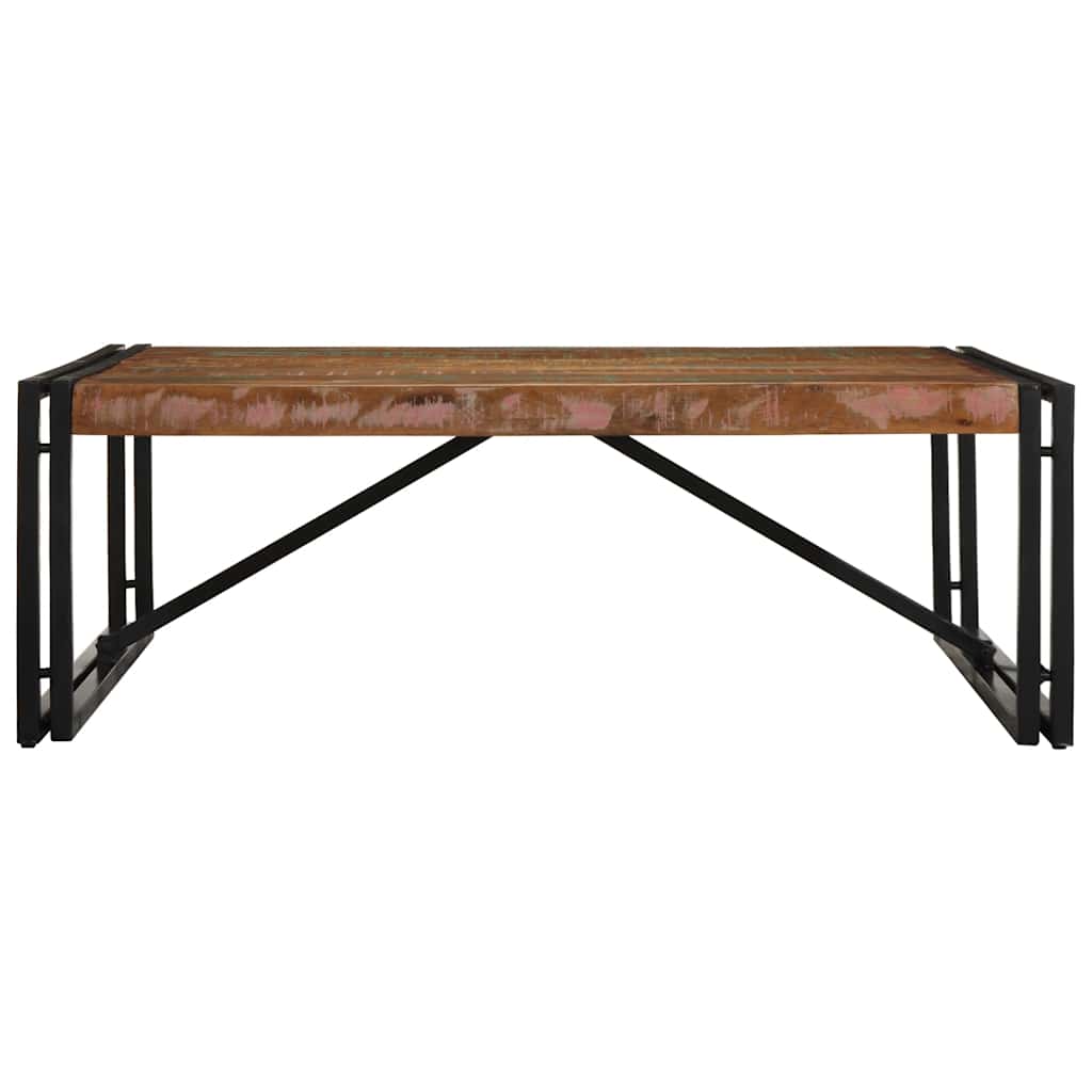 vidaXL Masuta de cafea multicolora 100x100x35 cm lemn masiv recuperat
