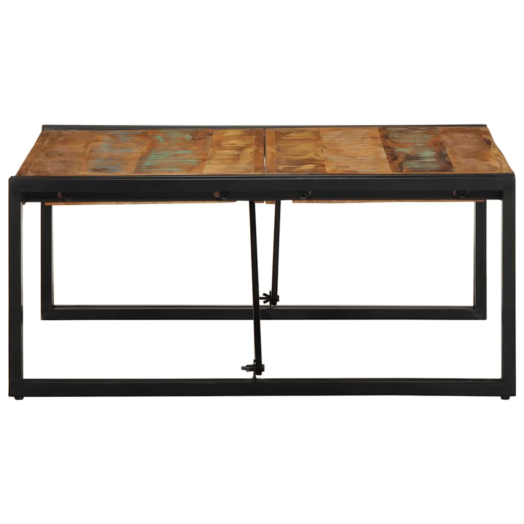 vidaXL Masuta de cafea multicolora 80x80x35 cm lemn masiv recuperat