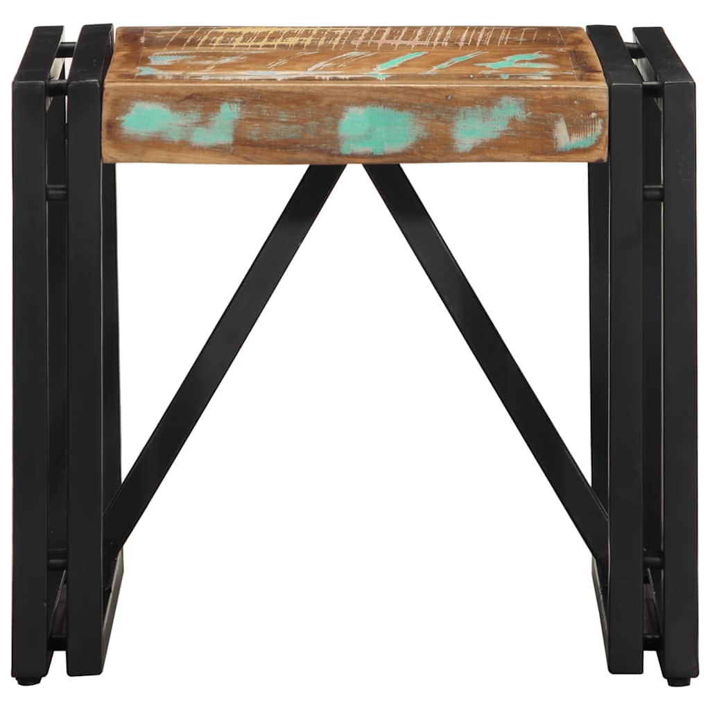 vidaXL Masuta de cafea multicolora 40x40x35 cm lemn masiv recuperat