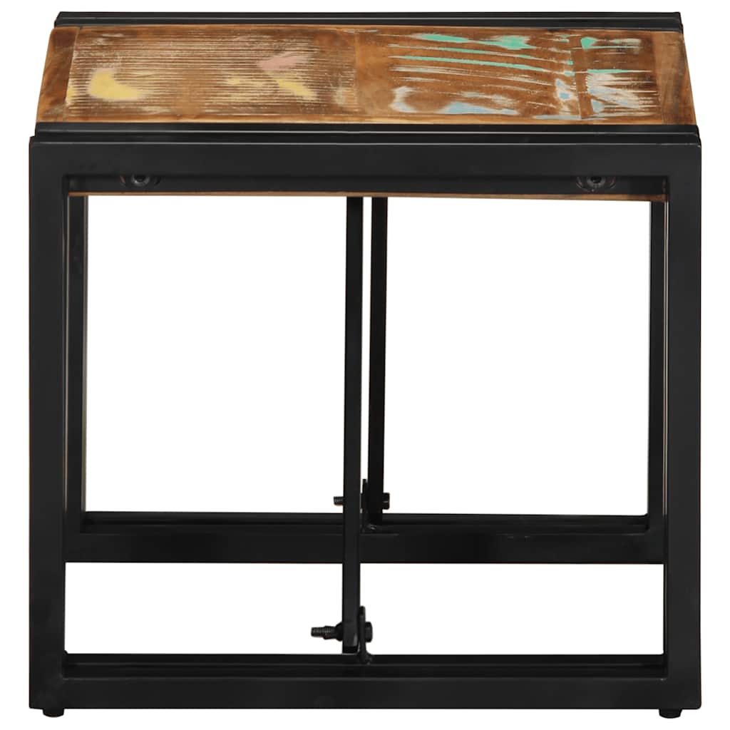 vidaXL Masuta de cafea multicolora 40x40x35 cm lemn masiv recuperat