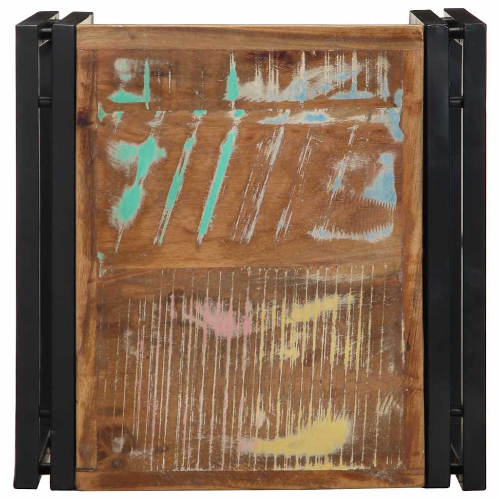 vidaXL Masuta de cafea multicolora 40x40x35 cm lemn masiv recuperat