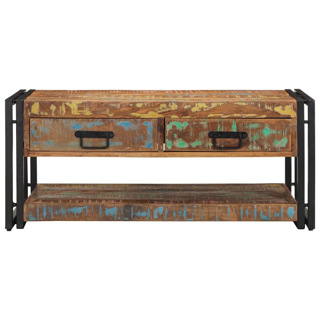 vidaXL Masuta de cafea multicolora 90x50x38 cm lemn masiv recuperat