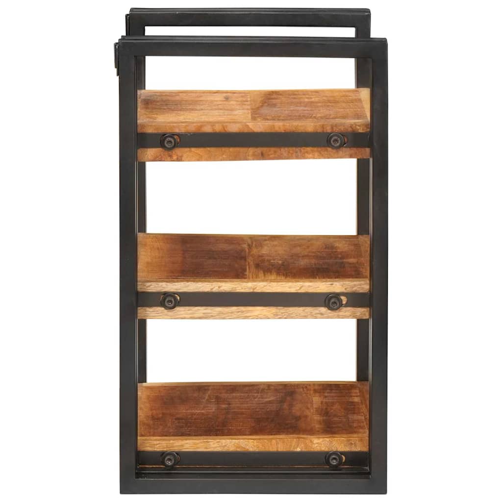 vidaXL Noptieră 2 pcs Maro și negru Lemn de mango solid