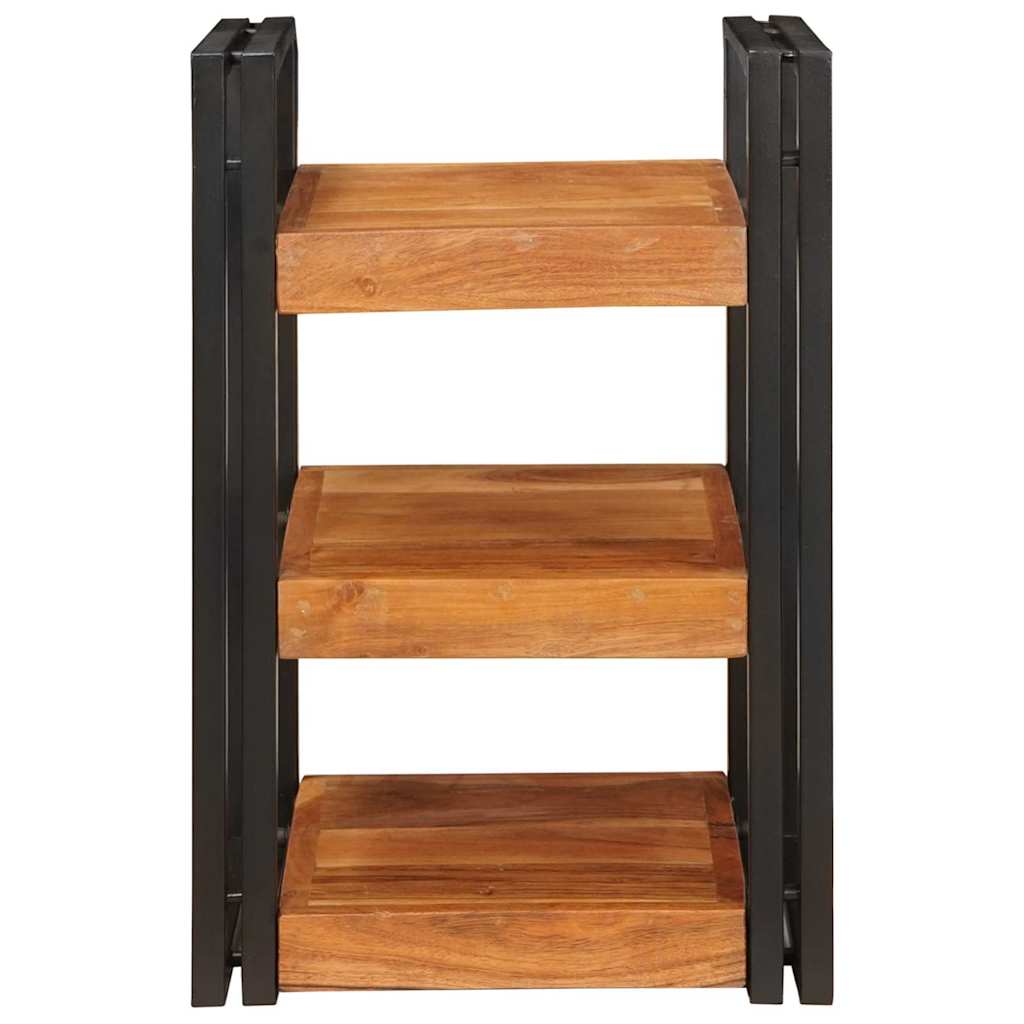 vidaXL Noptieră Maro și negru 38 x 33 x 58 cm Lemn Solid de Acacia