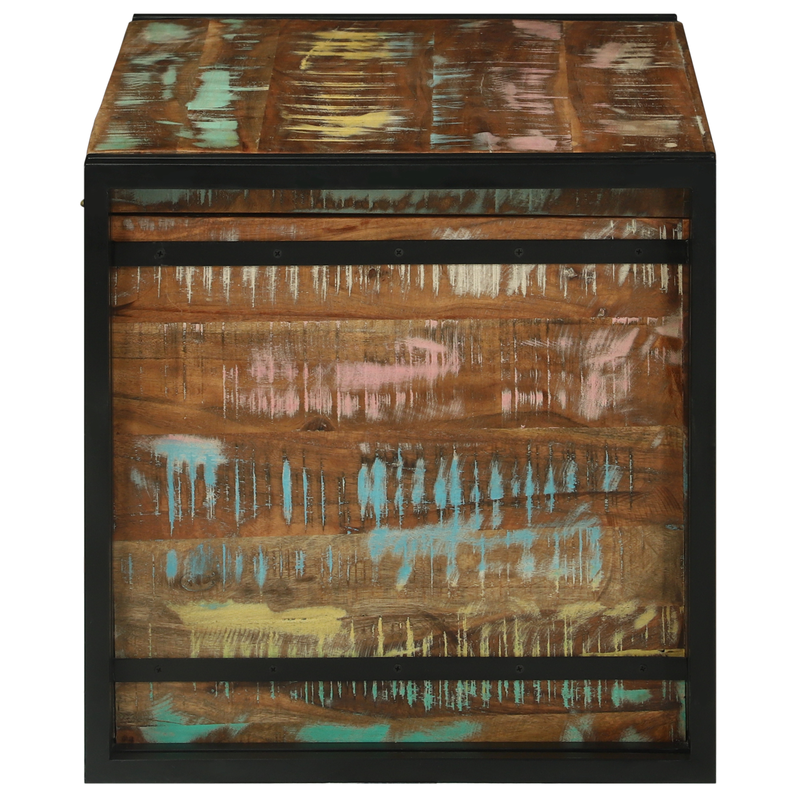 vidaXL Ladă de depozitare Multicolor 80 x 50 x 50 cm - Lemn masiv recuperat vidaXL Ladă de depozitare Multicolor 80 x 50 x 50 cm - Lemn masiv recuperat