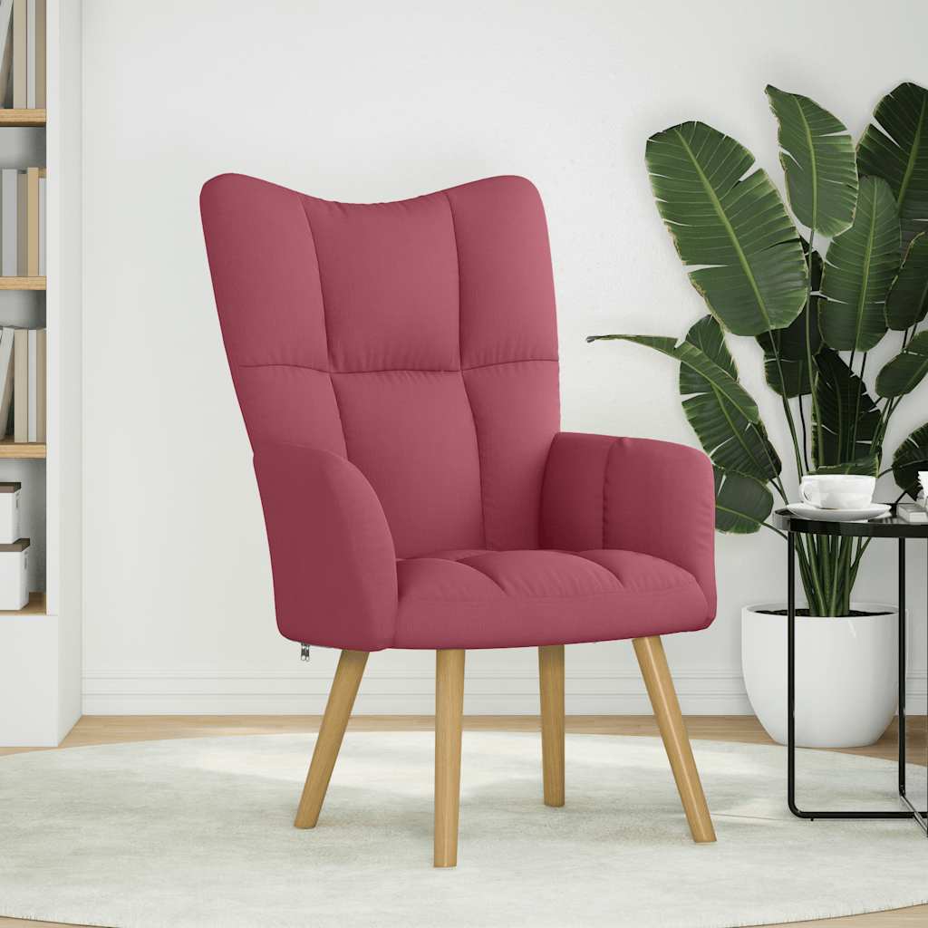vidaXL Scaun de relaxare, roșu vin, material textil vidaXL Scaun de relaxare, roșu vin, material textil