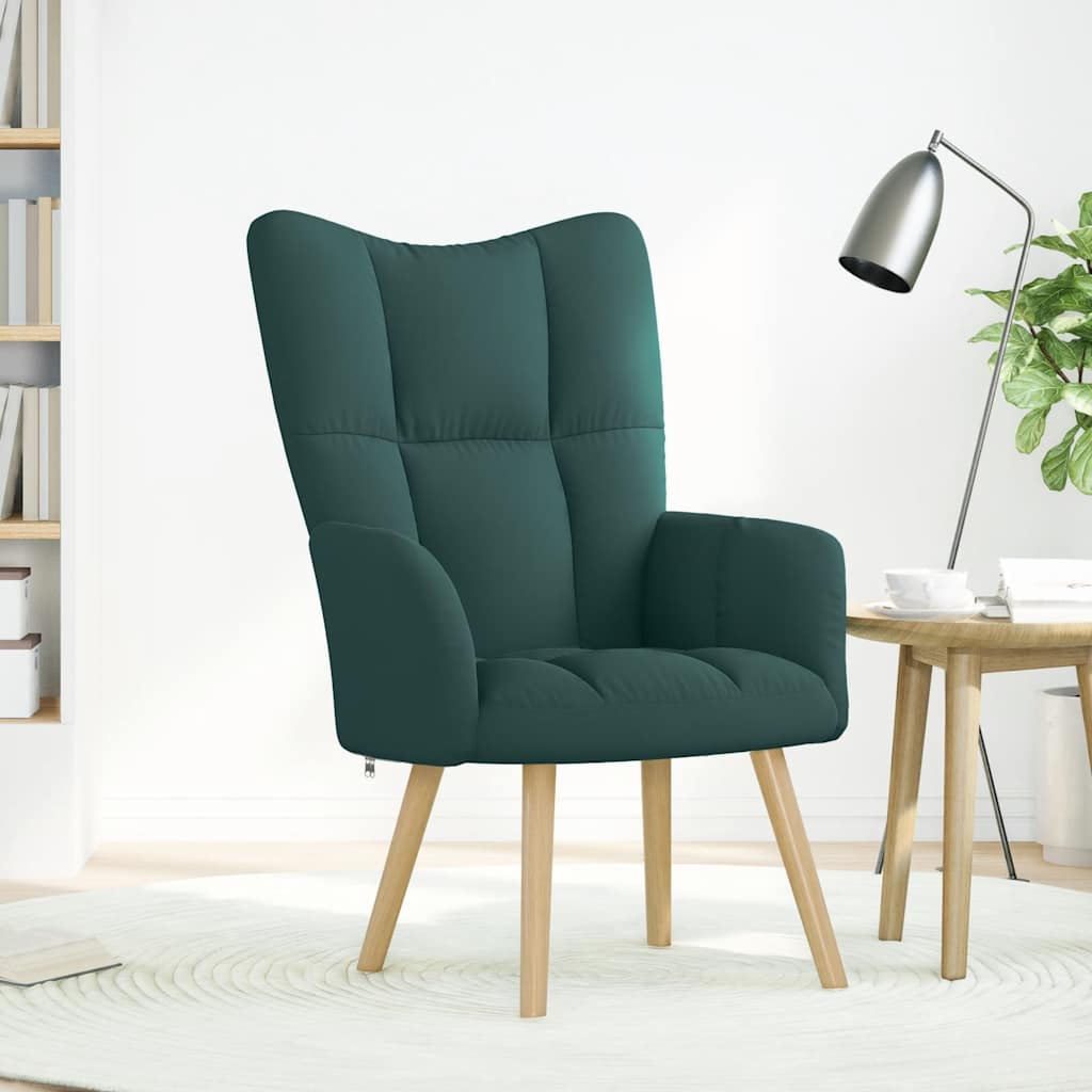 vidaXL Scaun de relaxare, verde închis, material textil