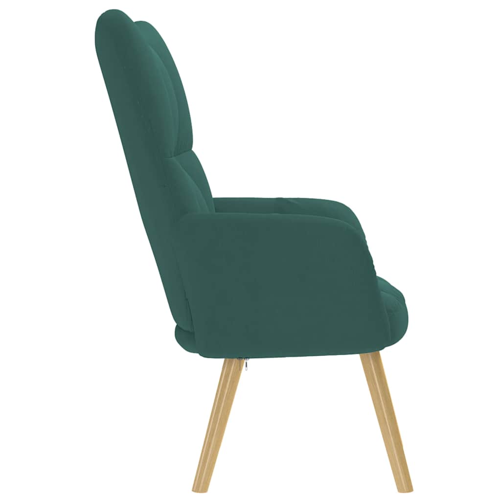 vidaXL Scaun de relaxare, verde închis, material textil