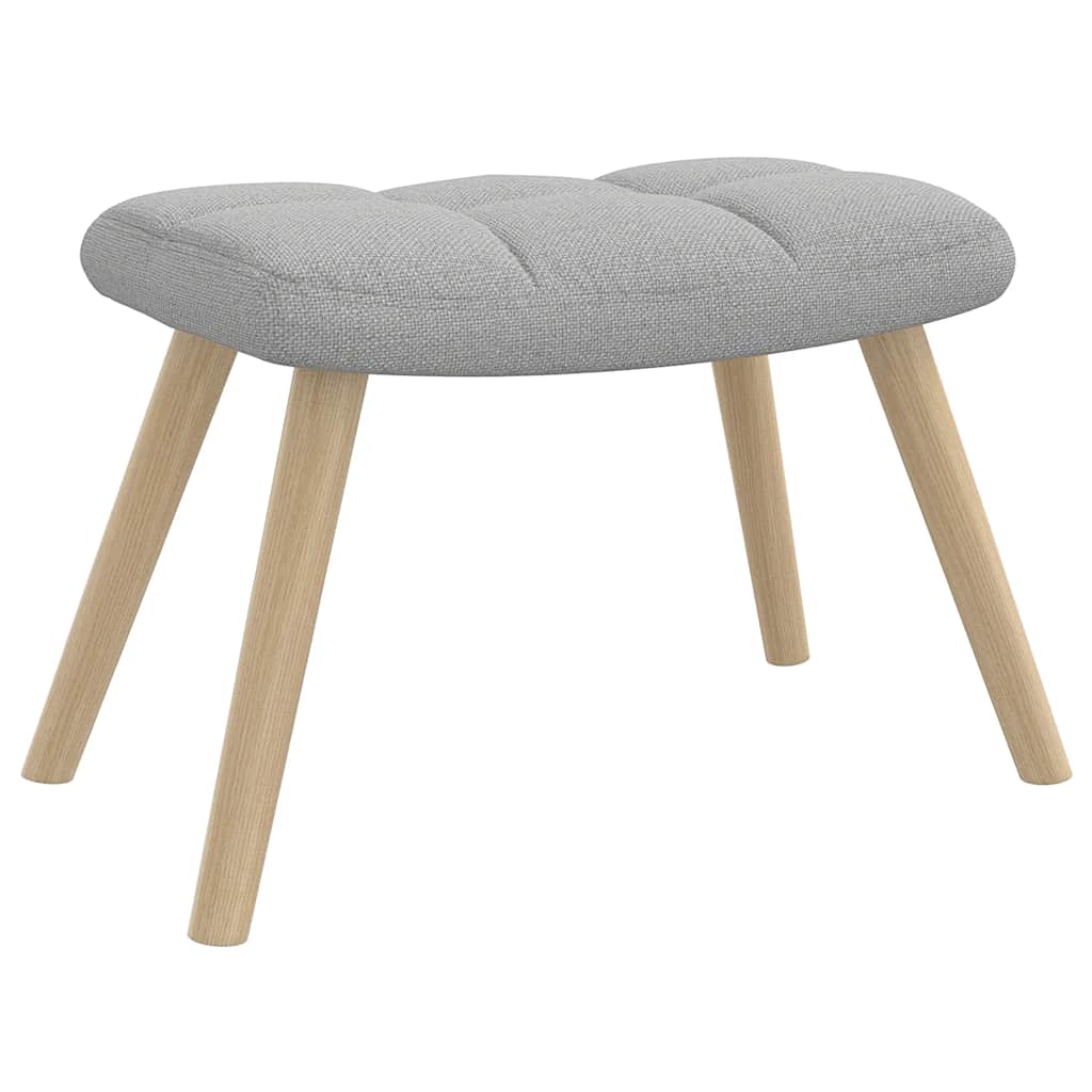 vidaXL Scaun de relaxare cu taburet din material gri nor vidaXL Scaun de relaxare cu taburet din material gri nor