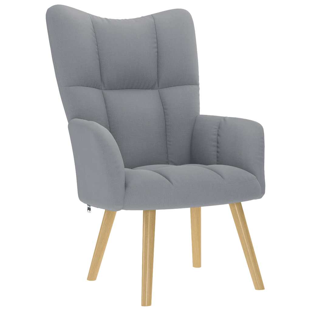 vidaXL Scaun de relaxare cu taburet, gri deschis, textil vidaXL Scaun de relaxare cu taburet, gri deschis, textil