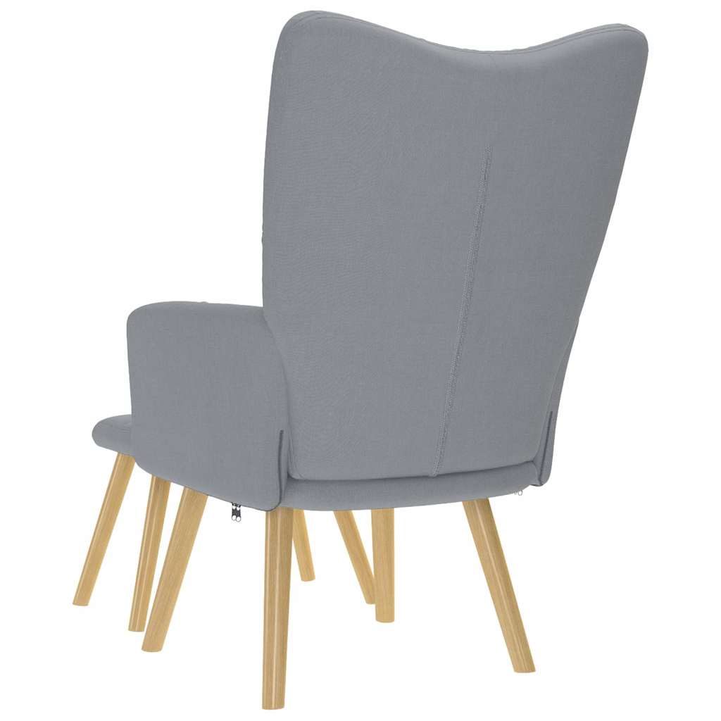 vidaXL Scaun de relaxare cu taburet, gri deschis, textil vidaXL Scaun de relaxare cu taburet, gri deschis, textil