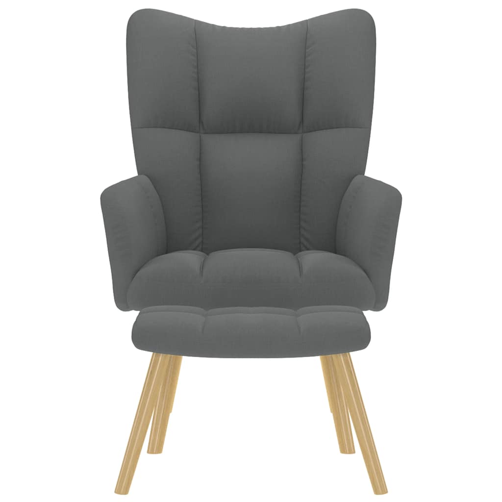 vidaXL Scaun de relaxare cu taburet, gri deschis, textil vidaXL Scaun de relaxare cu taburet, gri deschis, textil