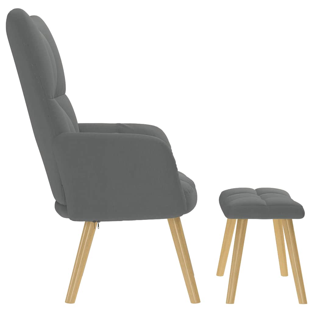 vidaXL Scaun de relaxare cu taburet, gri deschis, textil vidaXL Scaun de relaxare cu taburet, gri deschis, textil