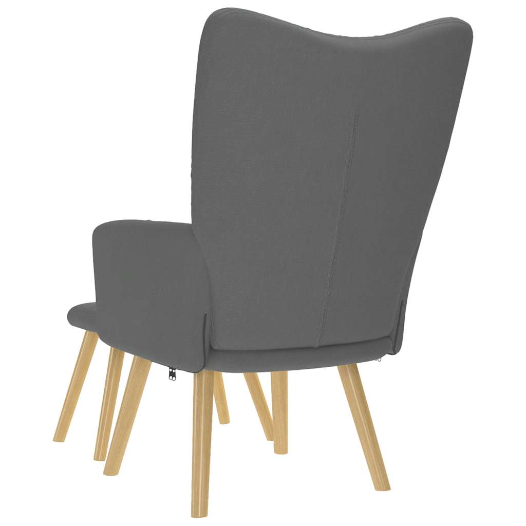 vidaXL Scaun de relaxare cu taburet, gri deschis, textil vidaXL Scaun de relaxare cu taburet, gri deschis, textil