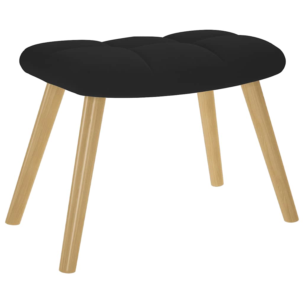 vidaXL Scaun de relaxare cu taburet, negru, textil