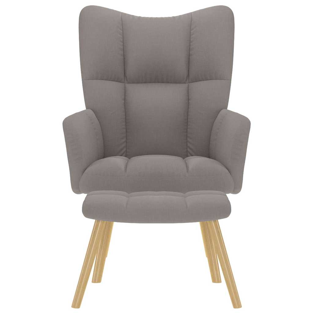 vidaXL Scaun de relaxare cu taburet, gri taupe, textil vidaXL Scaun de relaxare cu taburet, gri taupe, textil