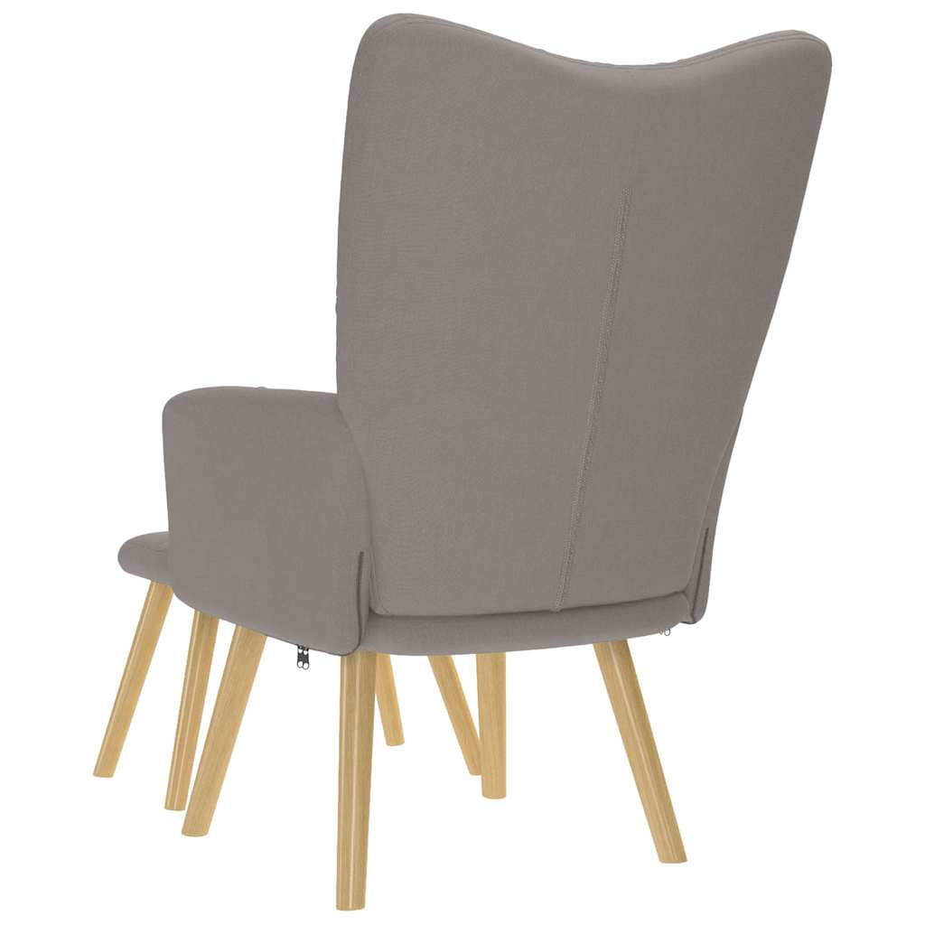 vidaXL Scaun de relaxare cu taburet, gri taupe, textil vidaXL Scaun de relaxare cu taburet, gri taupe, textil