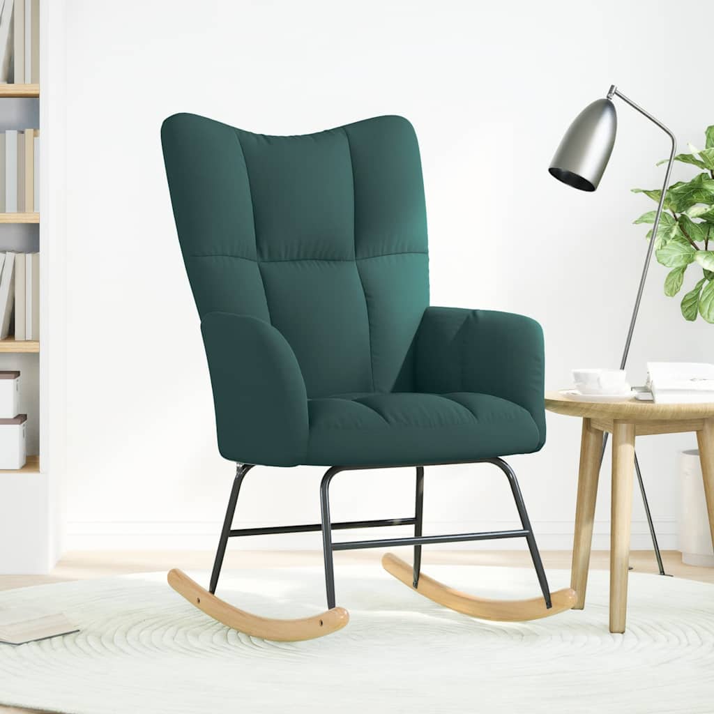 vidaXL Scaun balansoar, verde închis, material textil vidaXL Scaun balansoar, verde închis, material textil